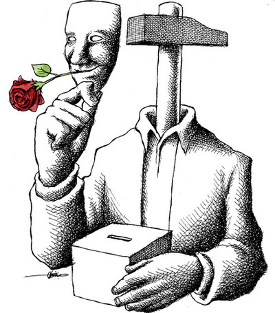 Neyestani Rose und Wahlurne